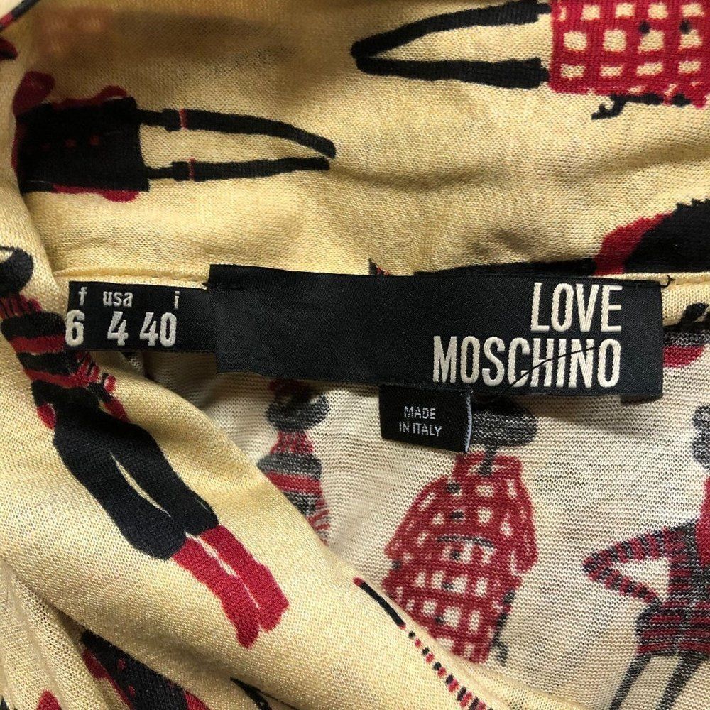 Love Moschino Printed Ladies Tie Neck Knit Top - Picture 7 of 8
